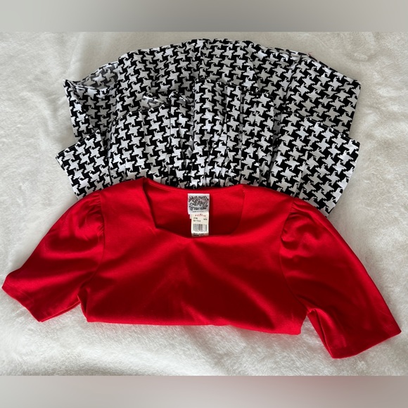 NWT Le Maj Red with Houndstooth Girls Dress, Size 14 - Picture 9 of 9